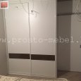 Шкаф-купе в спальне + двери ДСП и вставки из лакобеля